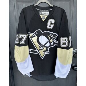 Reebok NHL Pittsburg‎ Penguins #87 Sidney Crosby Jersey Men's 48 W/ Strap CCM